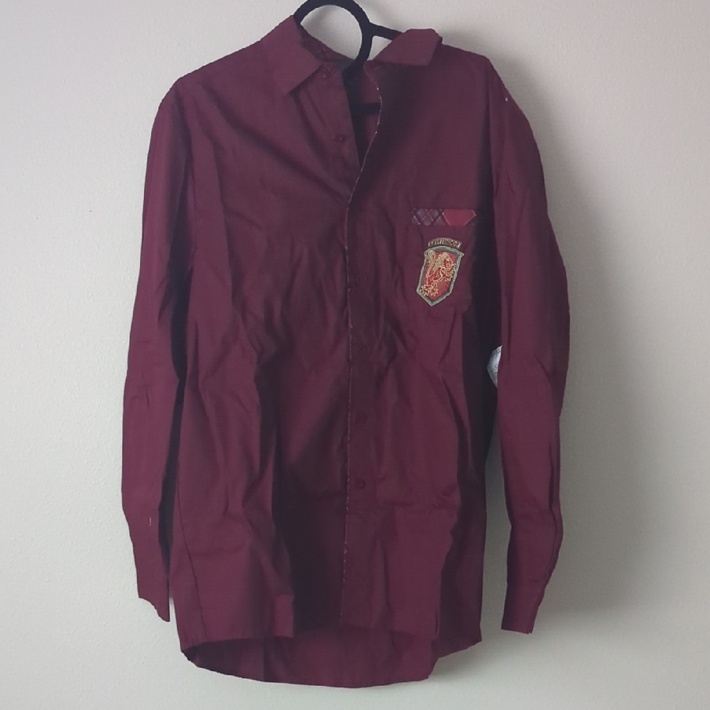 Harry Potter Gryffindor Long Sleeve Shirt with Crest